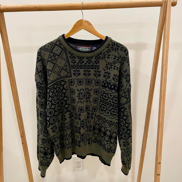 Vintage Abstract Geometric Southwestern Patterned Crewneck Sweater - Picture 2 of 4